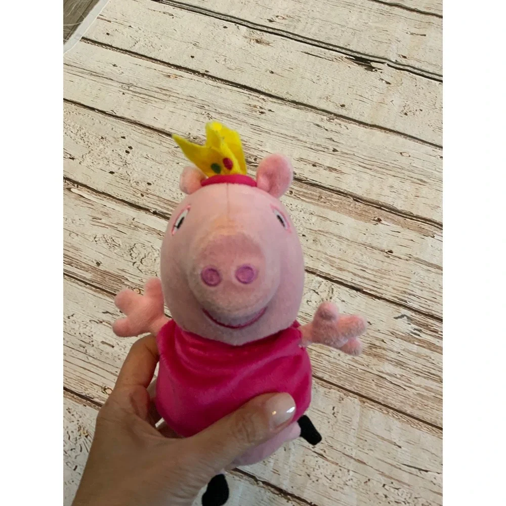 Peppa‎ Pig Princess Plush Stuffed Animal Pink Dress Yellow Crown Small Toy